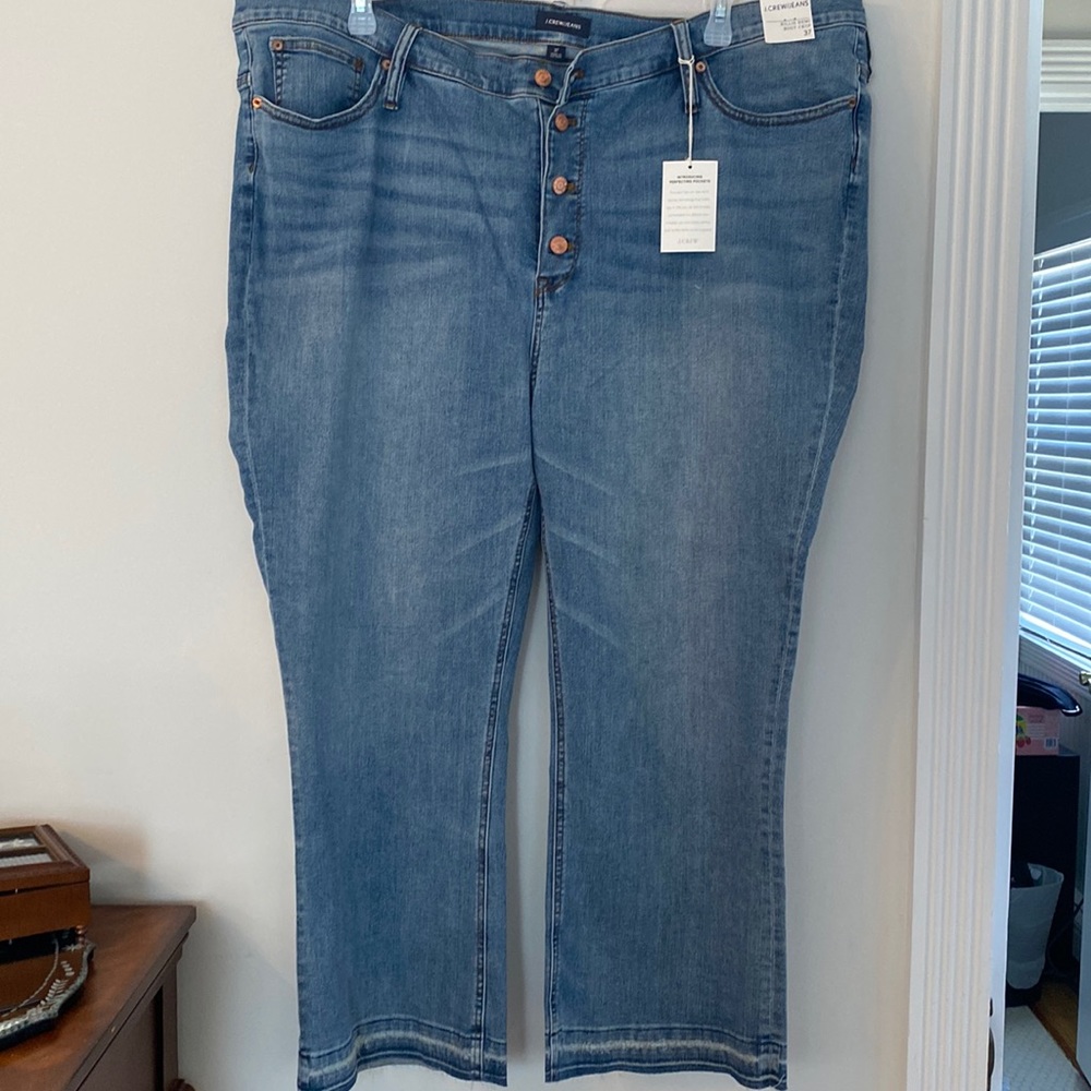 NWT J Crew jeans Billie Demi boot crop size 37